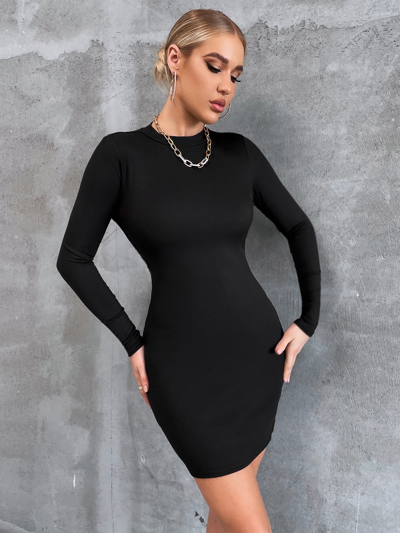 Cut Out Back Lace Up Side Bodycon Dress