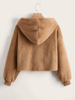 Drop Shoulder Teddy Hoodie