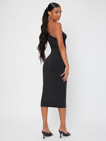 Solid One Shoulder Ruched Bodycon Dress