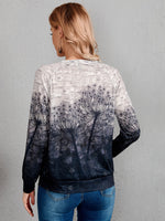 Dandelion Print Raglan Sleeve Pullover