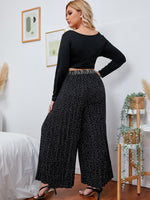 Plus Polka Dot High Waisted Wide Leg Pants