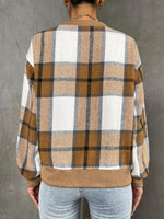 Plaid Print Drop Shoulder Sweatshirt