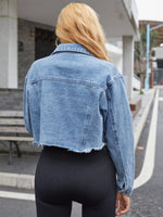 Patched Detail Raw Trim Denim Jacket