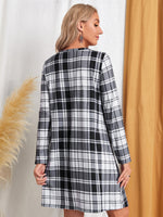 Plaid Dual Pocket Front Dress