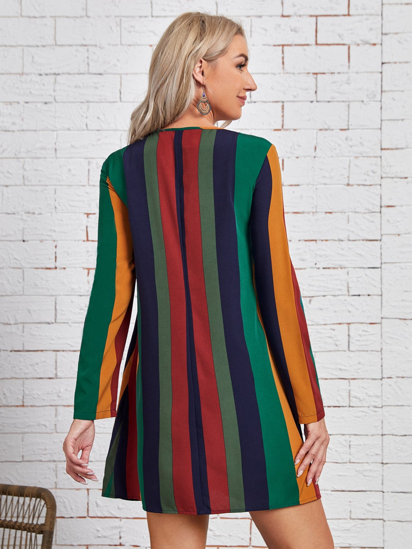 Block Striped Tunic Dress