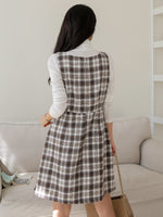 Plaid Zip Back Pinafore Dress Without Top