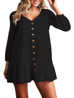 Custom Womens Black V-Neck Dresses