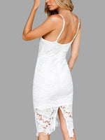 NEW FEELING Womens White V-Neck Dresses