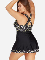 NEW FEELING Womens Black Plus Size Swimwear