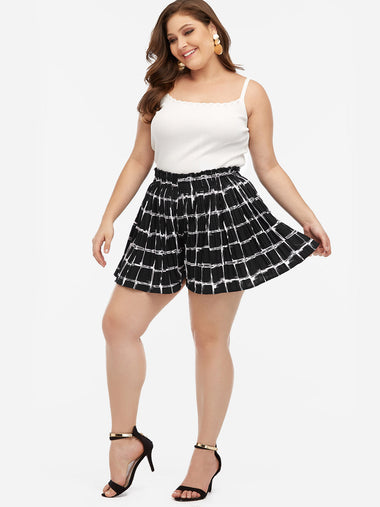 Wholesale Grid Black Plus Size Bottoms