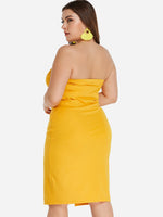 NEW FEELING Womens Yellow Plus Size Dresses