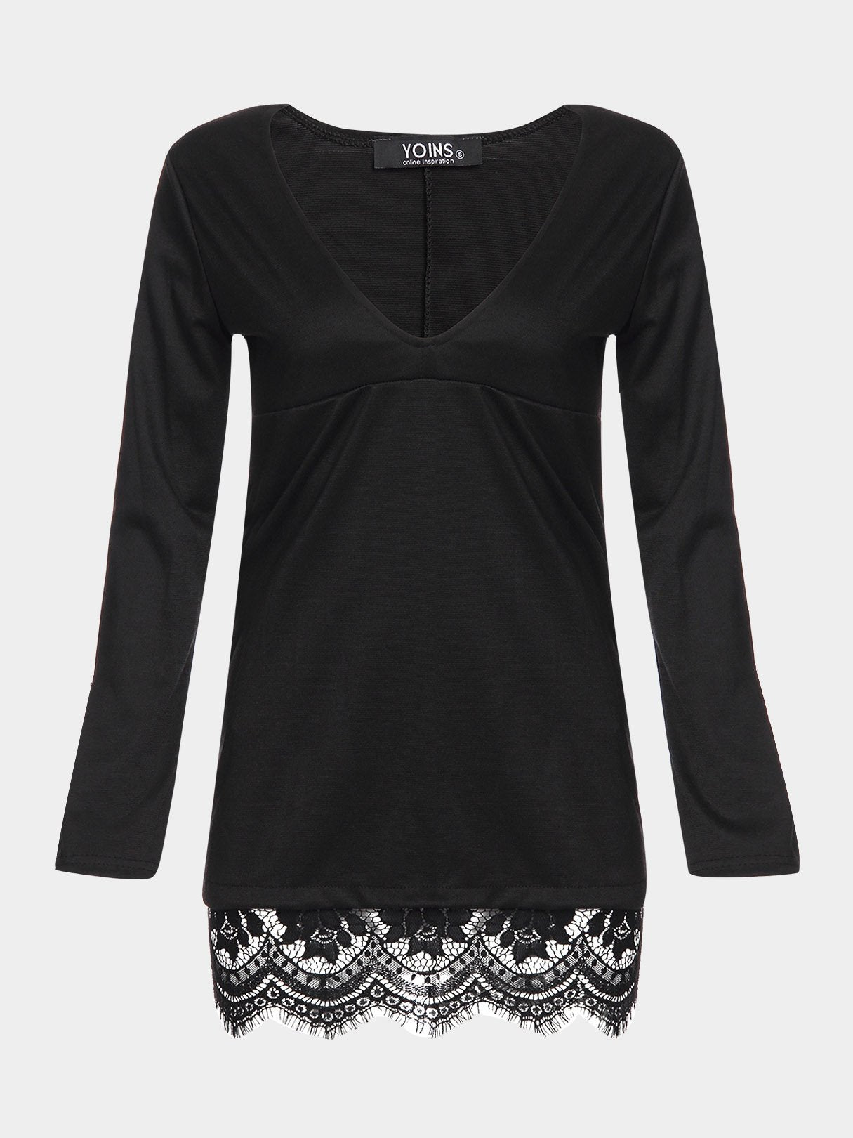 Wholesale Plain Lace Long Sleeve Black Dresses