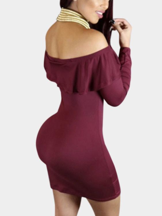 NEW FEELING Womens Burgundy Bodycon Dresses