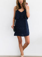 OEM Ladies Navy V-Neck Dresses