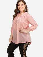 OEM Ladies Pink Plus Size Tops