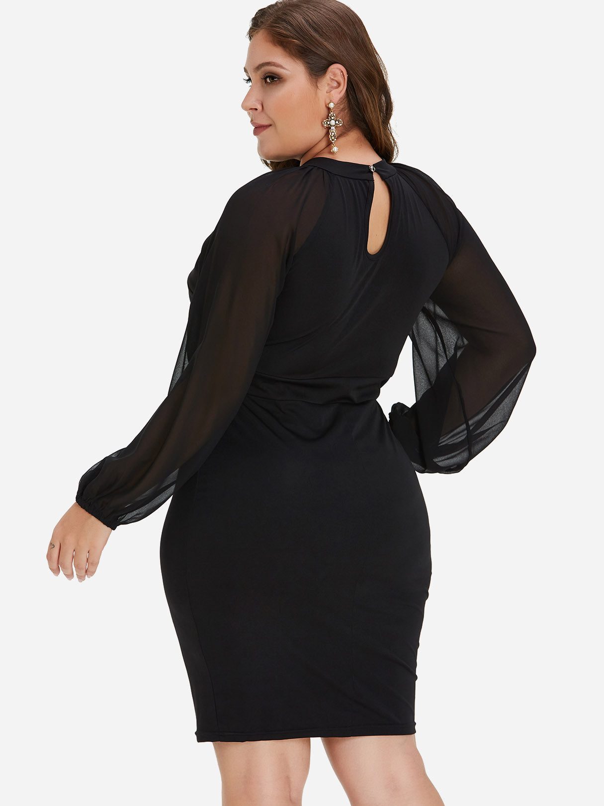 NEW FEELING Womens Black Plus Size Dresses