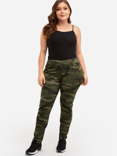 Wholesale Camouflage Camo Plus Size Mesh Inset Leggings