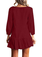 NEW FEELING Womens Red V-Neck Dresses