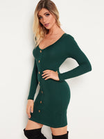 OEM Ladies Green Bodycon Dresses