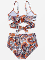 NEW FEELING Womens Orange Plus Size Swimwear