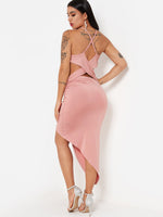 NEW FEELING Womens Pink V-Neck Dresses