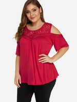 OEM Ladies Red Plus Size Tops