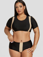 OEM Ladies Black Plus Size Swimwear