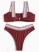 NEW FEELING Womens Burgundy Bikinis