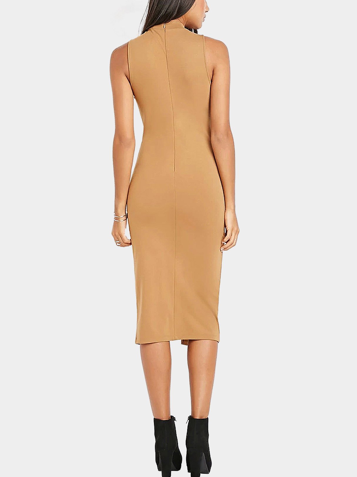 NEW FEELING Womens Khaki Bodycon Dresses