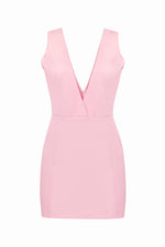 Wholesale Pink V-Neck Sleeveless Dresses