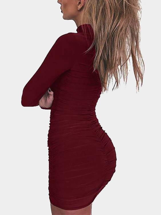 NEW FEELING Womens Burgundy Bodycon Dresses