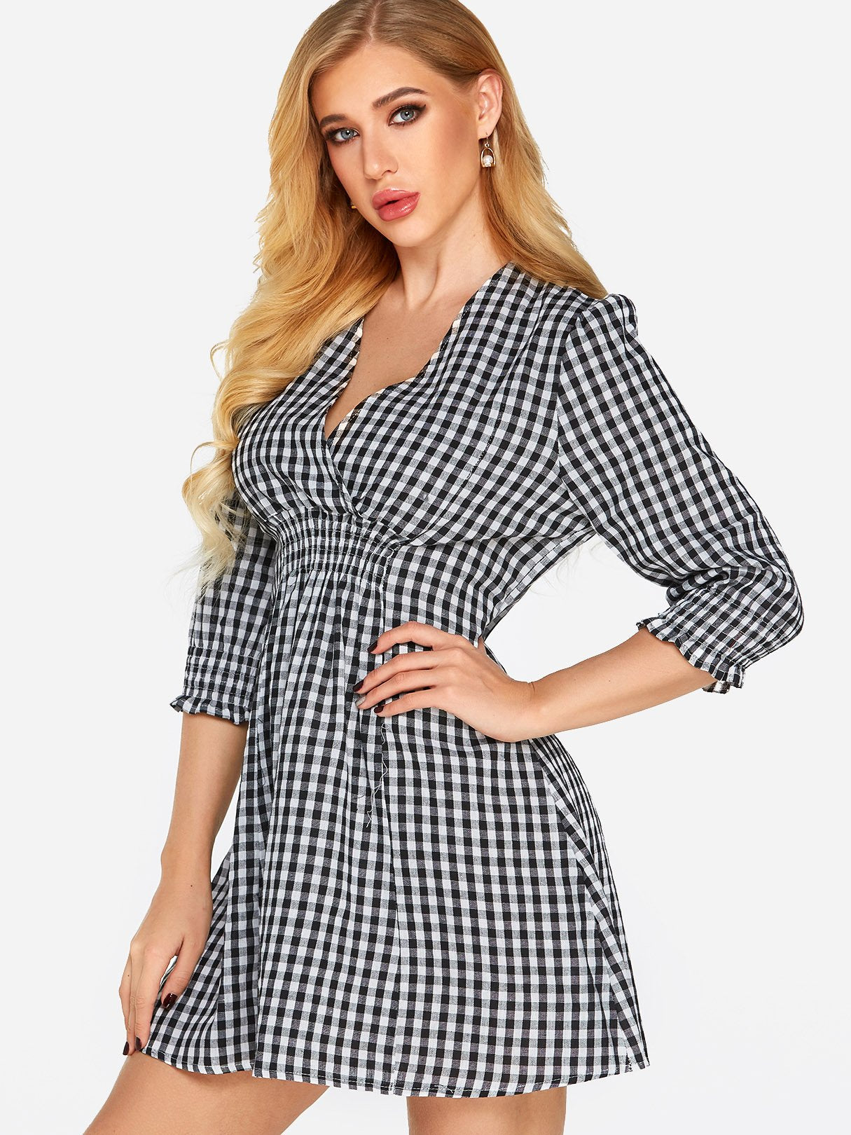 OEM Ladies Grid Sexy Dresses