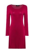 Wholesale Round Neck Long Sleeve Red Sexy Dresses