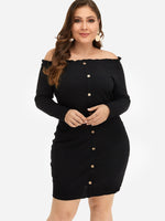 ODM Ladies Long Sleeve Plus Size Dress