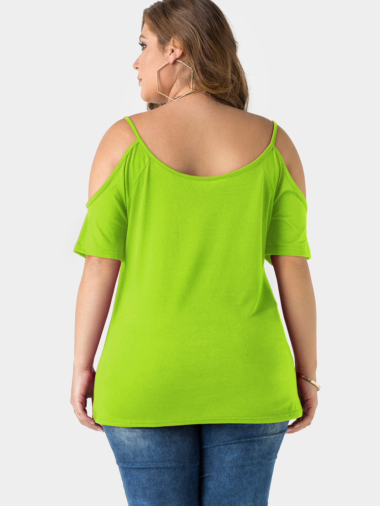 NEW FEELING Womens Green Plus Size Tops