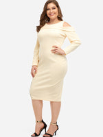 OEM Ladies Cream Plus Size Dresses