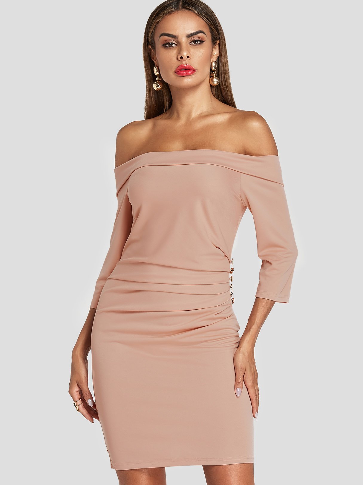 OEM Ladies Pink Bodycon Dresses