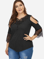 OEM Ladies Black Plus Size Tops