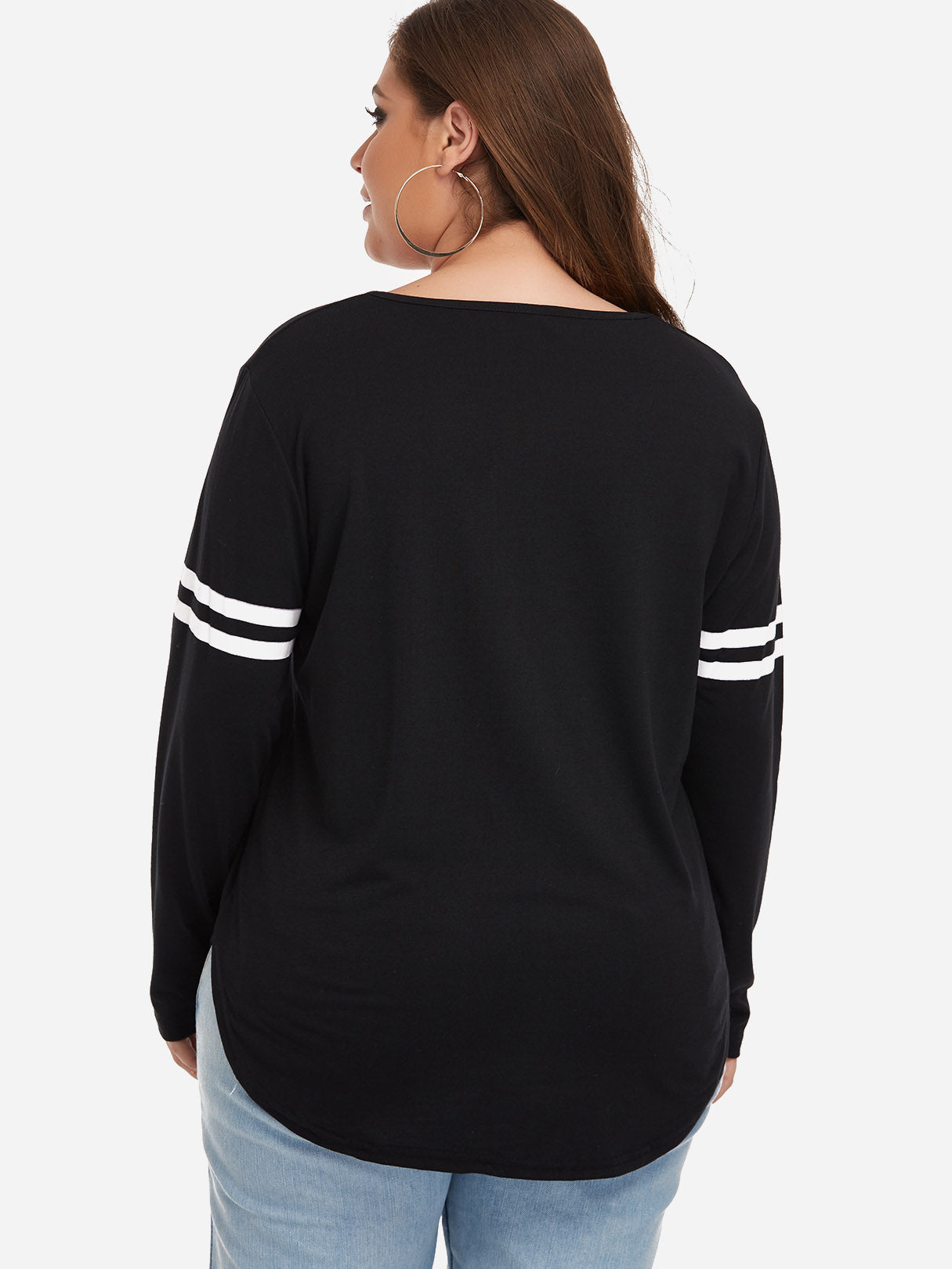 NEW FEELING Womens Black Plus Size Tops