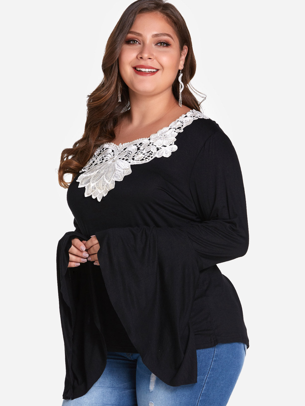 OEM Ladies Black Plus Size Tops