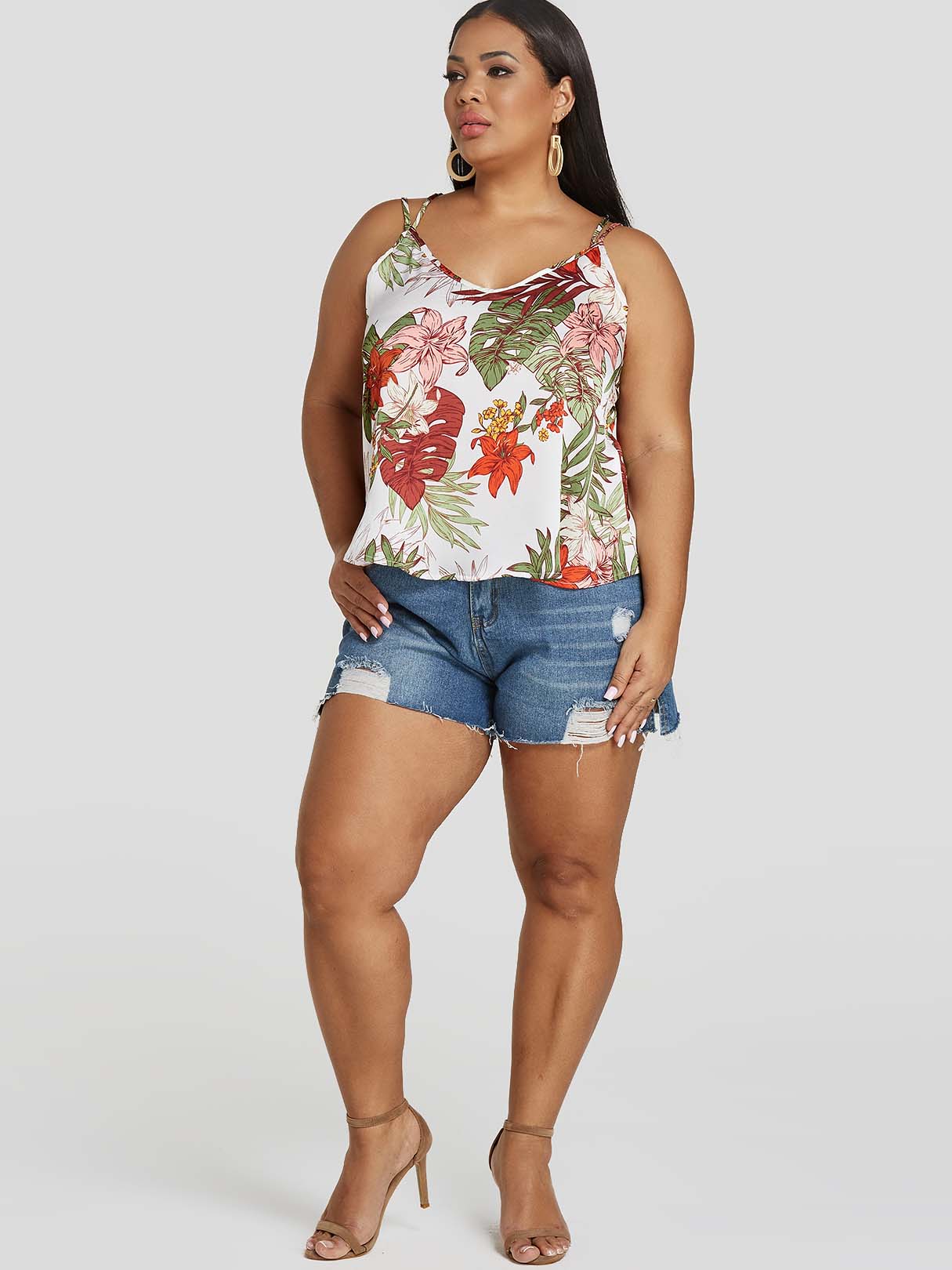 NEW FEELING Womens White Plus Size Tops