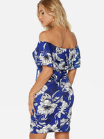 NEW FEELING Womens Blue Floral Dresses