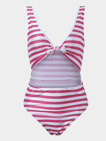 Wholesale Pink Round Neck Sleeveless Stripe One-Pieces