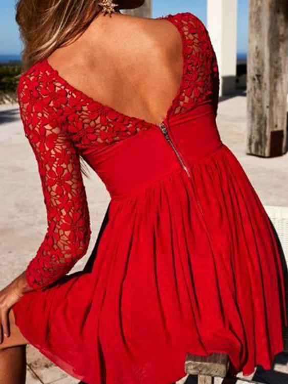 NEW FEELING Womens Red Sexy Dresses