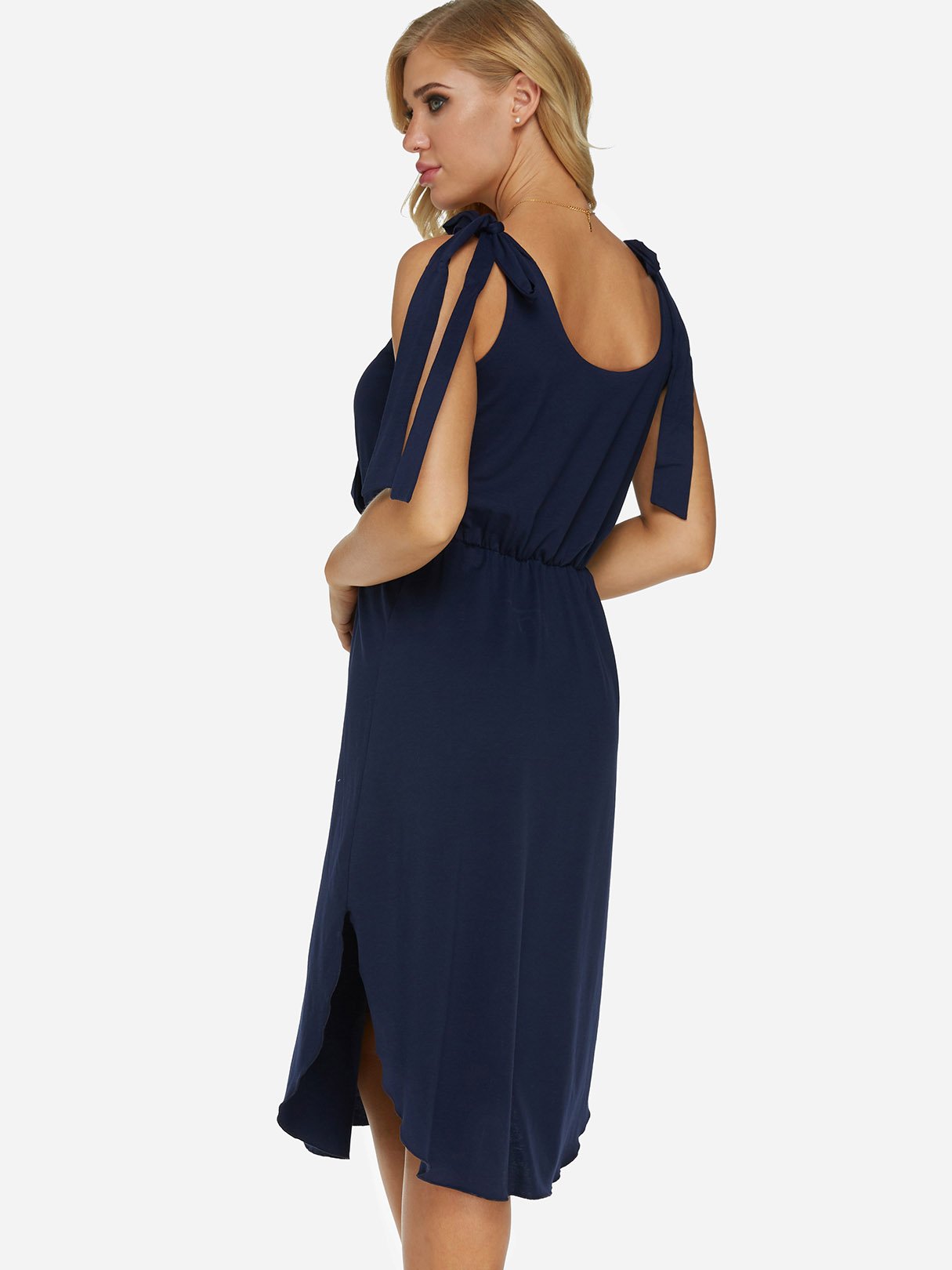 NEW FEELING Womens Navy V-Neck Dresses