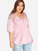 OEM Ladies Pink Plus Size Tops