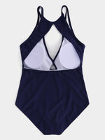 NEW FEELING Womens Navy Plus Size Swimwear