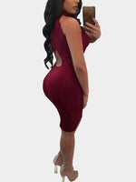 NEW FEELING Womens Burgundy Sexy Dresses