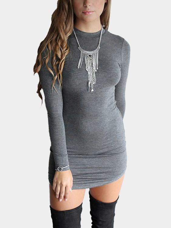 NEW FEELING Womens Dark Grey Bodycon Dresses