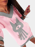 NEW FEELING Womens Pink V-Neck Dresses